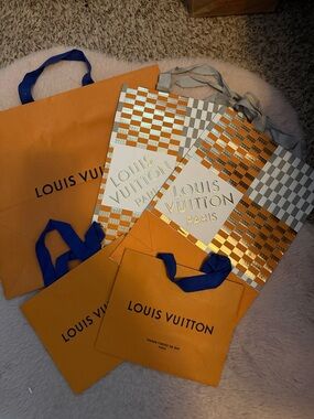 Louis Vuitton Paris & Orange Tote Bag Set of 5